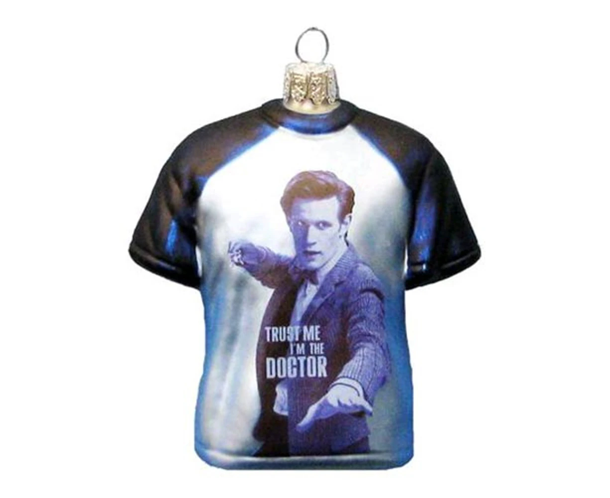 Doctor Who T-Shirt Shape 3.5 inch Glass Xmas Ornament