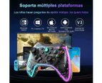 Wireless Controller for Nintendo Switch Transparent RGB, Gamepads and Joysticks for Nintendo Switch, Three RGB Modes, with Double Vibration Motor, Com