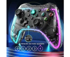 Wireless Controller for Nintendo Switch Transparent RGB, Gamepads and Joysticks for Nintendo Switch, Three RGB Modes, with Double Vibration Motor, Com