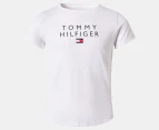 Tommy Hilfiger Girls' Stacked Short Sleeve Tee / T-Shirt / Tshirt - Optic White