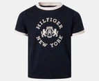 Tommy Hilfiger Girls' Hilfiger Crest Tee / T-Shirt / Tshirt - Desert Sky