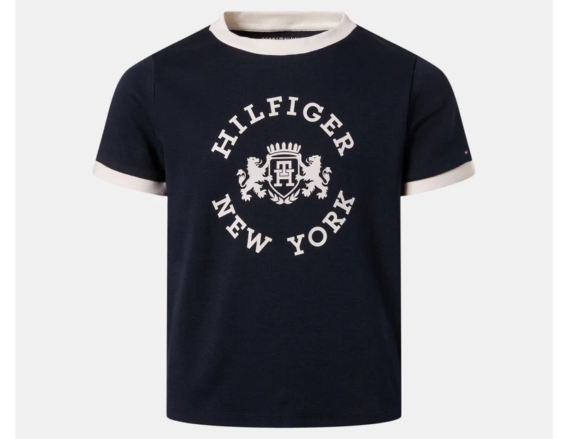 Tommy Hilfiger Girls' Hilfiger Crest Tee / T-Shirt / Tshirt - Desert Sky