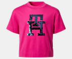 Tommy Hilfiger Girls' Monogram Sequins Short Sleeve Tee / T-Shirt / Tshirt - Pink