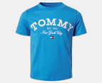 Tommy Hilfiger Girls Tommy Logo Short Sleeve Tee / T-Shirt / Tshirt - Shock Blue