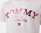 Tommy Hilfiger Girls Tommy Logo Short Sleeve Tee / T-Shirt / Tshirt - Fresh White