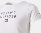 Tommy Hilfiger Girls' Stacked Short Sleeve Tee / T-Shirt / Tshirt - Optic White