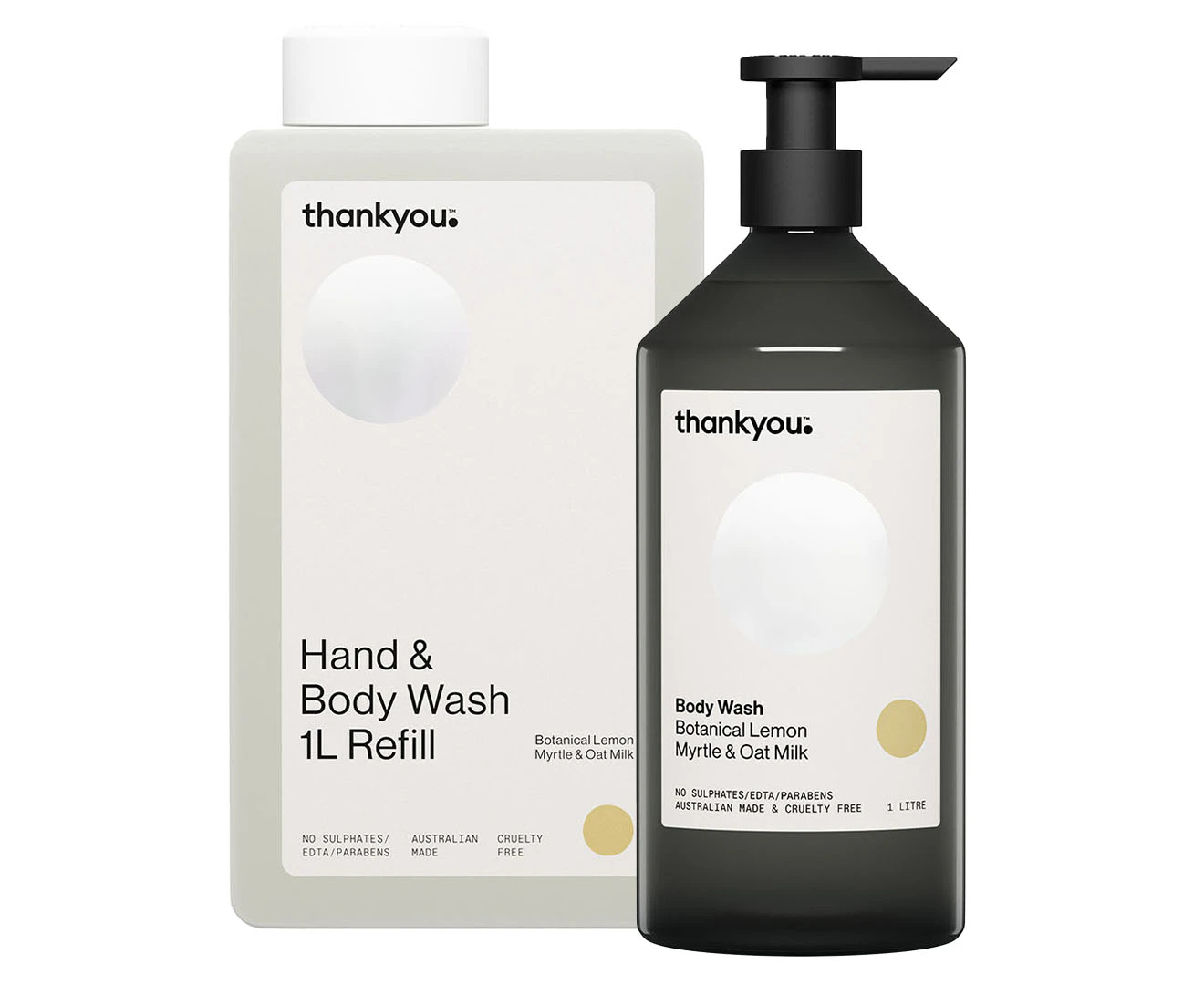 Thankyou. Body Wash & Refill Botanical Lemon Myrtle & Oat Milk