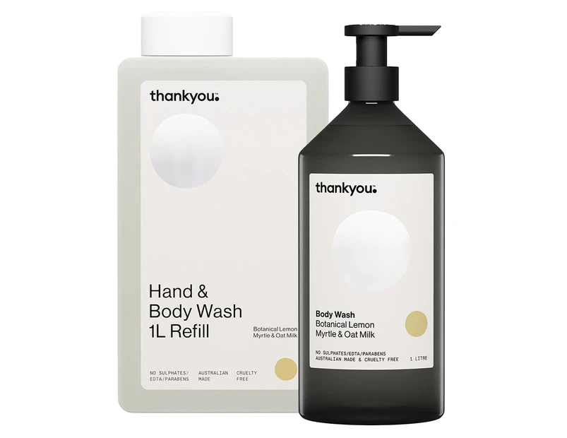 Thankyou. Body Wash & Refill Botanical Lemon Myrtle & Oat Milk