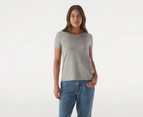 Tommy Hilfiger Women's Tina Flag Tee / T-Shirt / Tshirt - Grey Heather