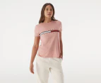 Tommy Hilfiger Women's Tina Madison Tee / T-Shirt / Tshirt - Soothing Pink