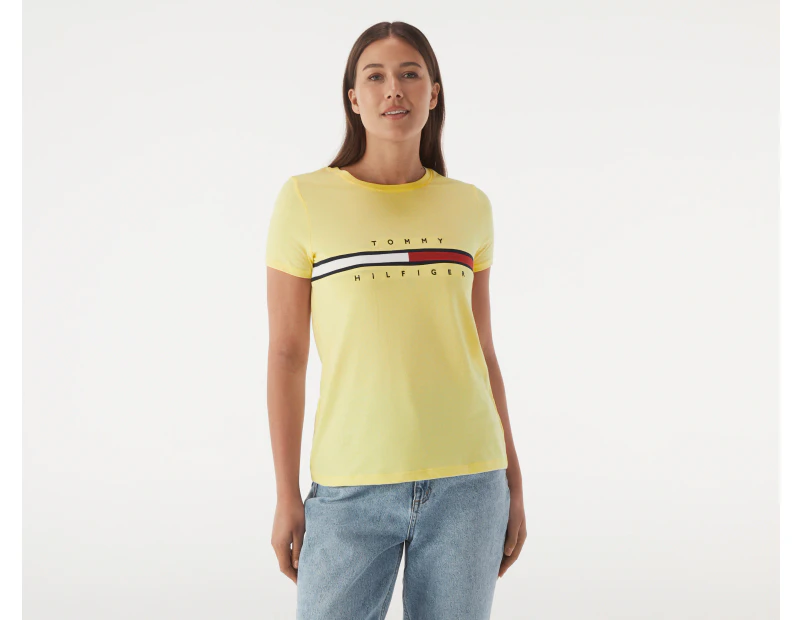 Tommy Hilfiger Women's Tina Madison Tee / T-Shirt / Tshirt - Yellow Blossom