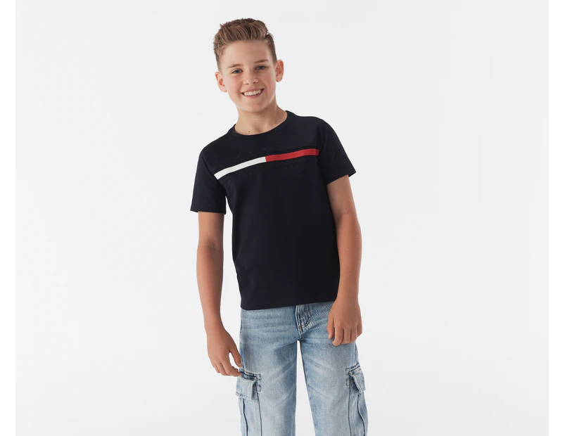 Tommy Hilfiger Boys' Tino Fashion Short Sleeve Tee / T-Shirt / Tshirt - Desert Sky