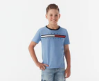 Tommy Hilfiger Boys' Tino Fashion Short Sleeve Tee / T-Shirt / Tshirt - Peri Blue