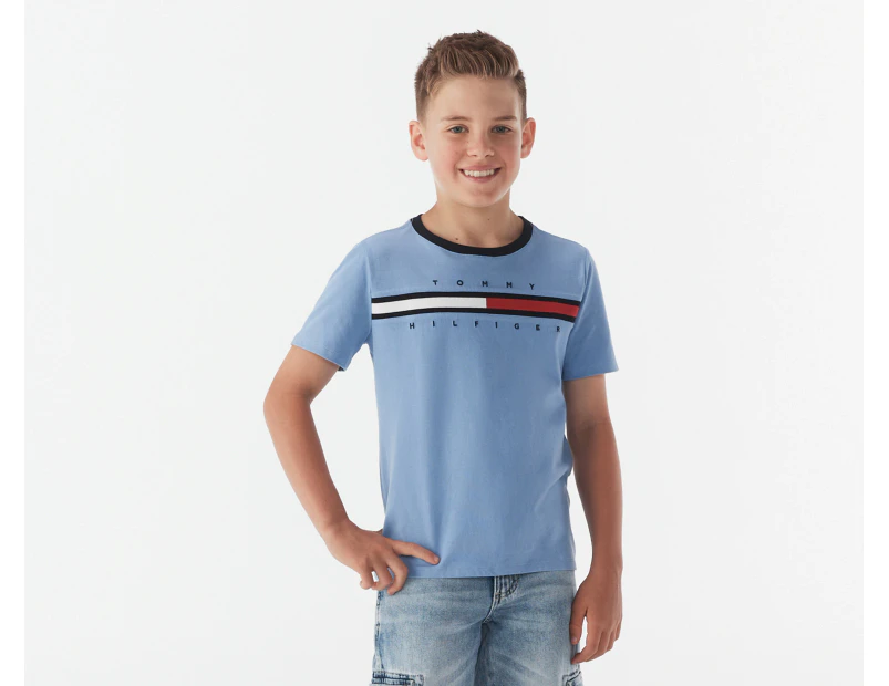 Tommy Hilfiger Boys' Tino Fashion Short Sleeve Tee / T-Shirt / Tshirt - Peri Blue