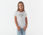 Tommy Hilfiger Girls' Stacked Short Sleeve Tee / T-Shirt / Tshirt - Optic White