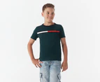 Tommy Hilfiger Boys' Tino Fashion Short Sleeve Tee / T-Shirt / Tshirt - Cypress