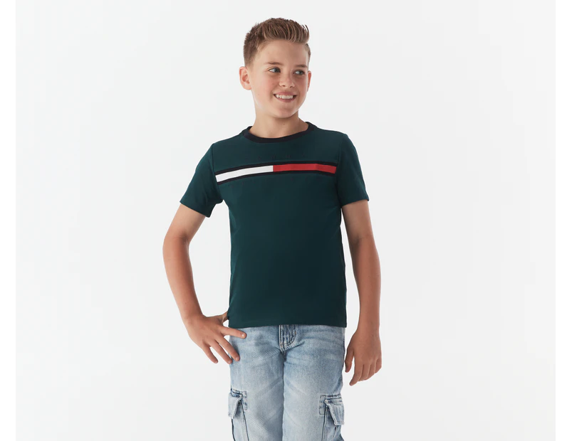 Tommy Hilfiger Boys' Tino Fashion Short Sleeve Tee / T-Shirt / Tshirt - Cypress