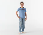 Tommy Hilfiger Boys' Tino Fashion Short Sleeve Tee / T-Shirt / Tshirt - Peri Blue