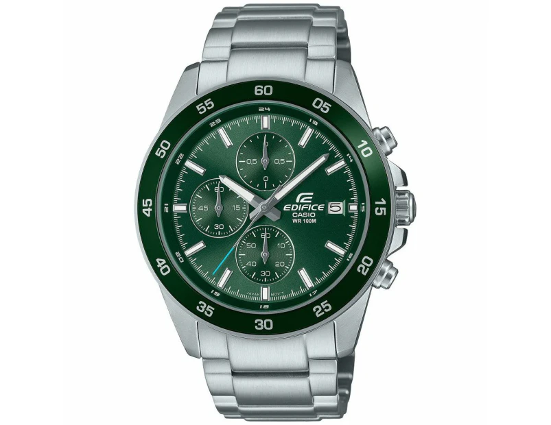 Casio Edifice Chronograph EFR-526D-3AVUEF Green Dial Grey Stainless Steel Mens Watch