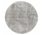 Puffy Soft Shaggy Round Rug Grey 160x160 cm Round