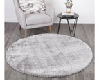 Puffy Soft Shaggy Round Rug Grey 160x160 cm Round