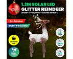 Christmas By Sas 1.2m Reindeer Glitter Wire Solar LED Warm White Auto Sensor