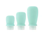 3pcs Silicone Refillable Bottle Lotion Squeeze Tube Travel Shampoo Gel Container