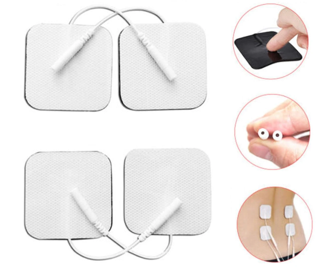 12 Pcs Tens Machine Replacement Electrode Pads Gel Self Adhesive Reusable 5x5cm