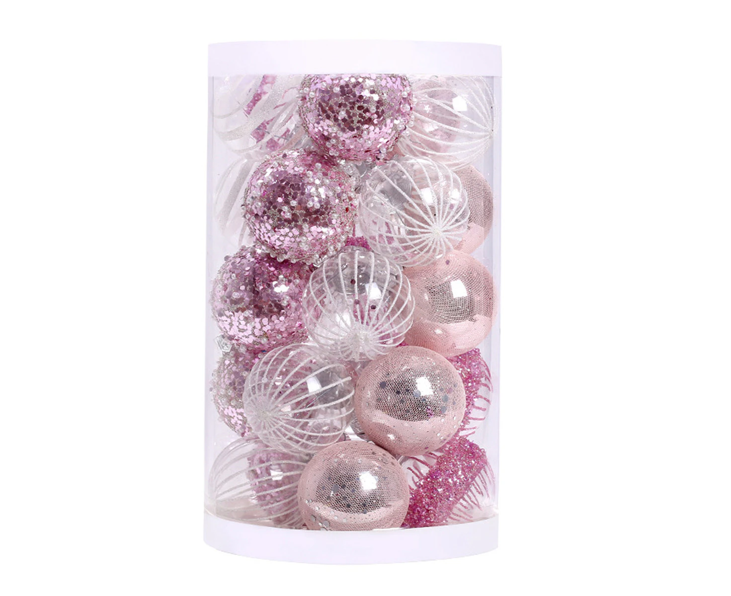 25pcs Christmas Decorations6cm Xmas Tree Hanging Ball Xmas Tree Hanging Balls Xmas Hanging Balls Decor Decoration Christmas Decoration,Pink