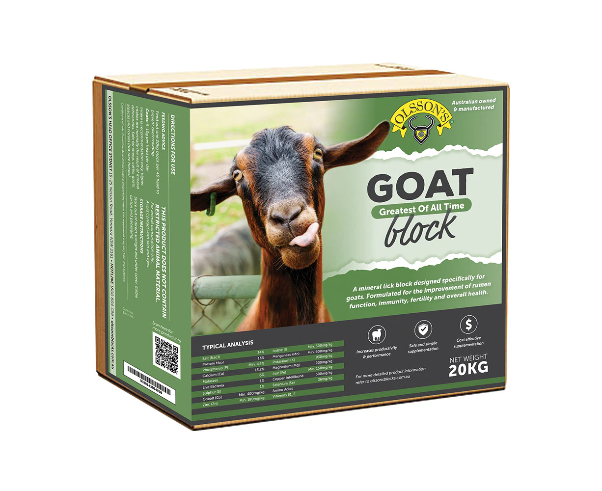 Olsson Saltlick Goat Block Salt Based Supplement for Goats 20kg