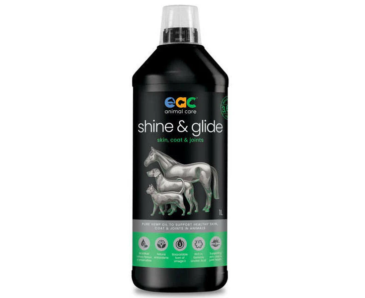 EAC Animal Care Shine & Glide Pure Hemp Oil for Horses Dogs & Cats 1L