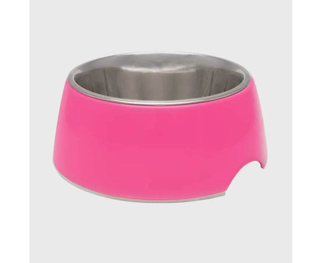 Loving Pets Retro Bowl for Small Dogs Pups Kittens & Cats Hot Pink Large