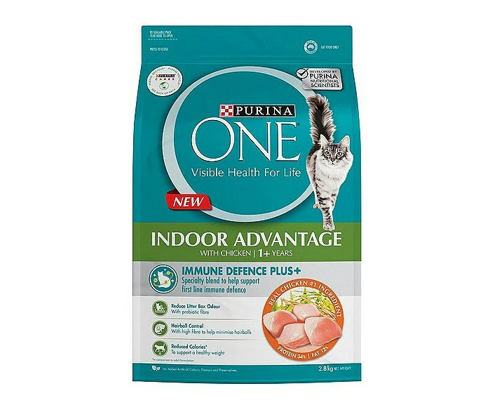 Purina One Adult 1+ Indoor Advantage Dry Cat Food Real Chicken 2.8kg