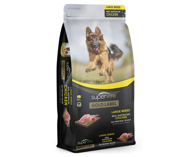 SuperVite Adult Large Breed Gold Label Dry Dog Food Australian Chicken 20kg