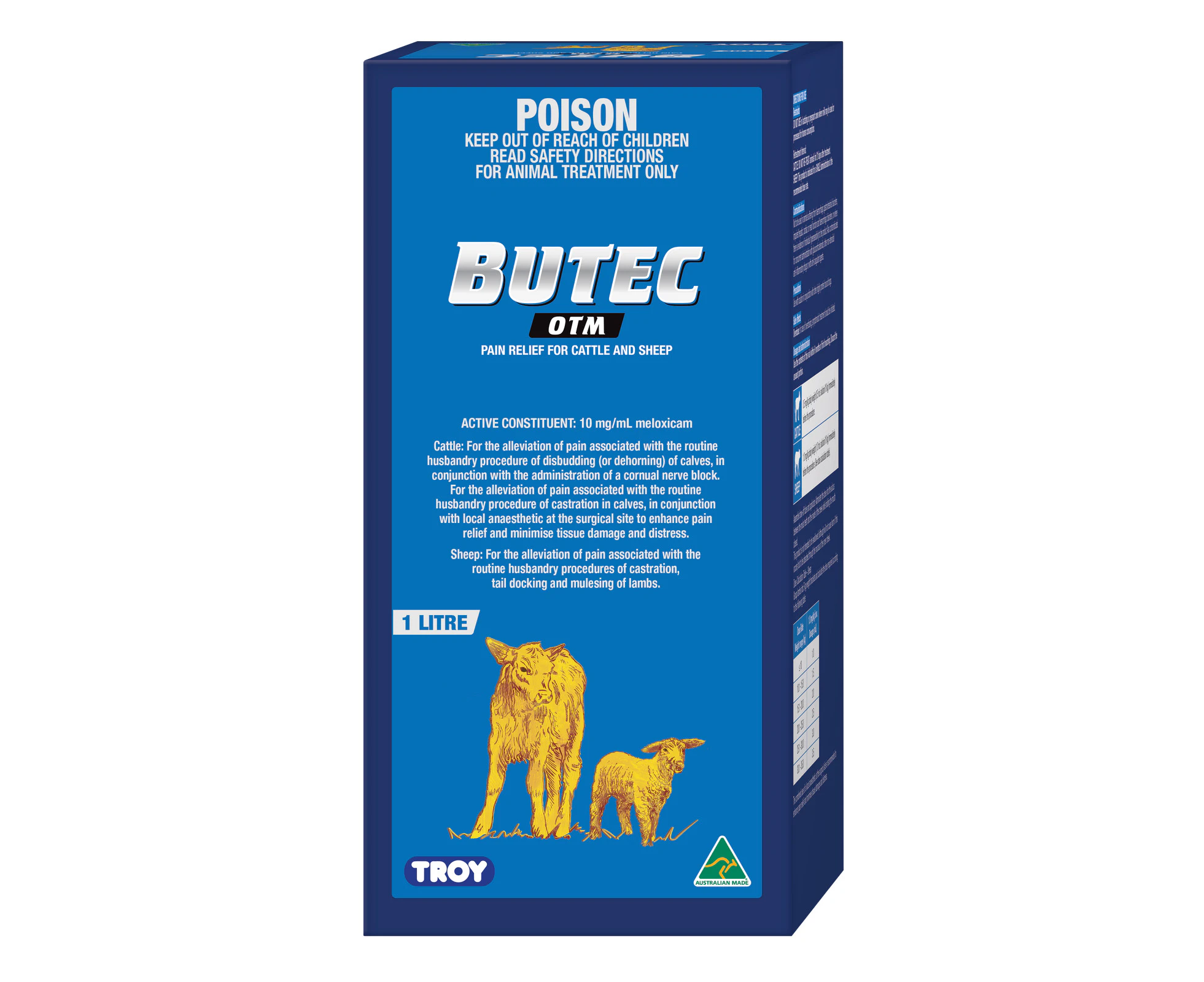 Troy Butec OTM Non-Steroidal Anti-Inflammatory Pain Relief for Cattle & Sheep 1L