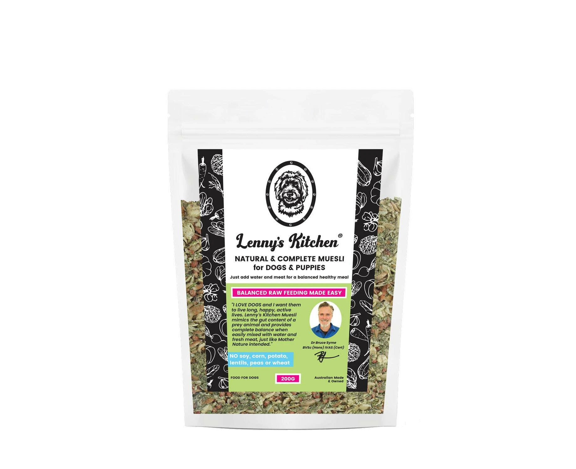 Lennys Kitchen Natural & Complete Muesli Feed for Dogs & Puppies 200g