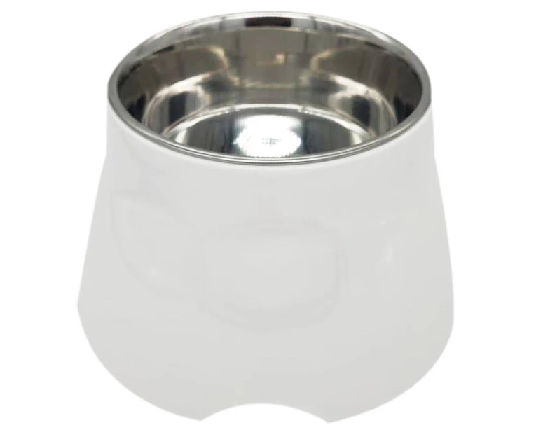 Loving Pets Retro Elevated Sturdy Dog Bowl Dishwasher Safe Ice White