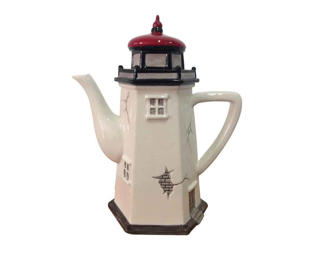 Lighthouse Teapot Decorative Coffee/Tea Container w/ Handle Stoneware 22cm