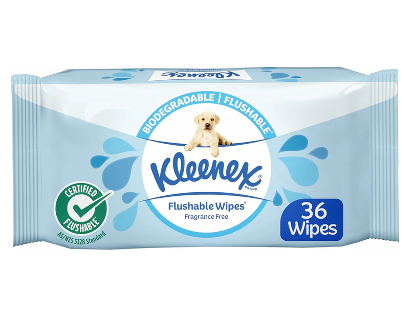 Kleenex Flushable Wipes Fragrance Free Pack of 36