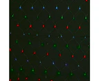 Solar Powered 150 LED Net Lights - Red, Green & White Christmas Lighting