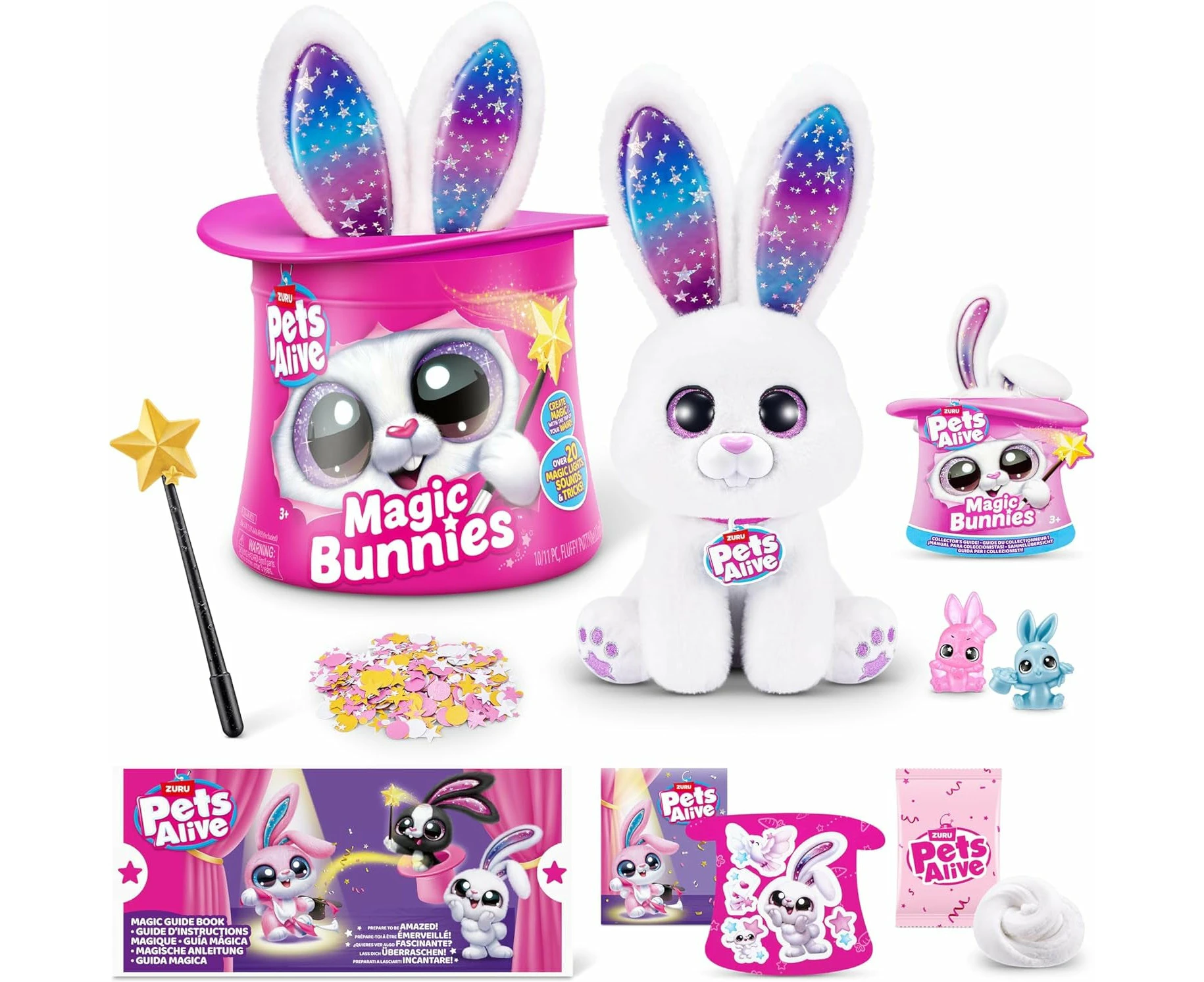 Pets Alive Magic Bunny Surprise,Series 1, White Bunny, Surprise Electronic Pet Toy