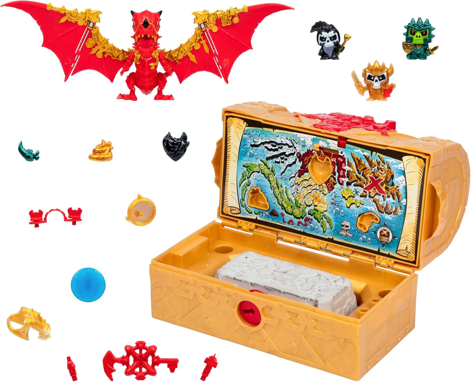 Treasure X Lost Lands Dragon&#39;s Realm Mystery Treasure Chest Unlock the chest to reveal 25+ surprises Smash the Dragon Block, Solve the Puzzle