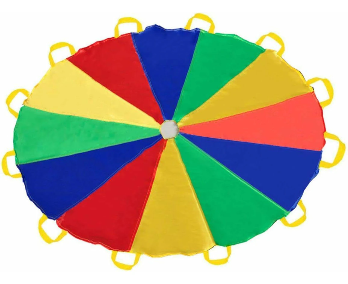 Sonyabecca Parachute 8 Feet 10 Feet 12 Feet for Kids with 9 Handles 12 Handles Play Parachute for 8 12 Kids Tent Cooperative Games Birthday Gift