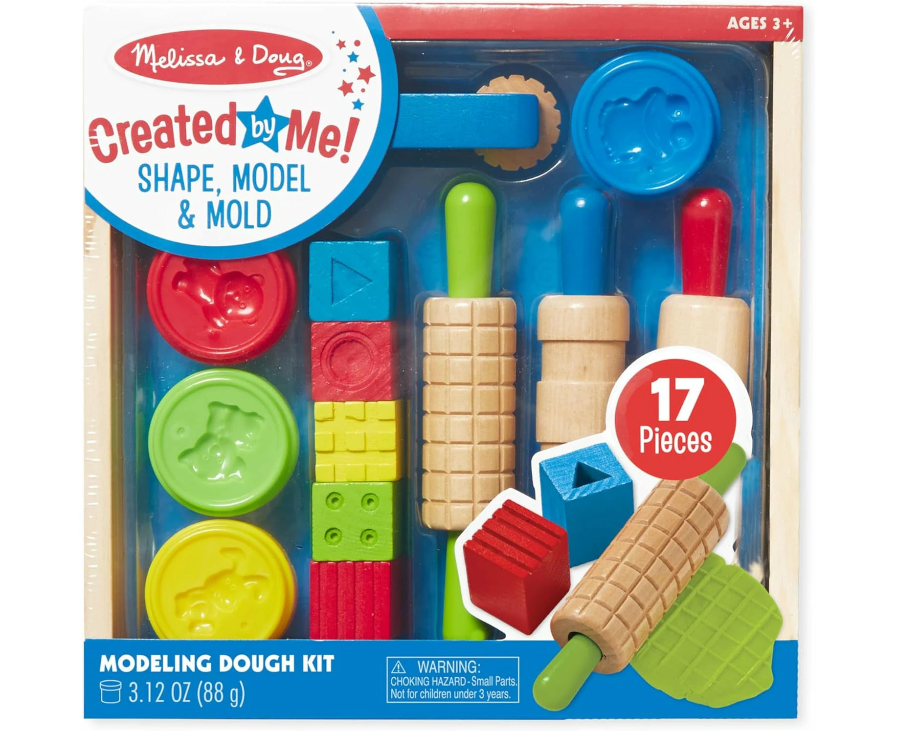 Melissa & Doug Shape, Model, and Mold Clay Activity Set - 4 Tubs of Modeling Dough and Tools