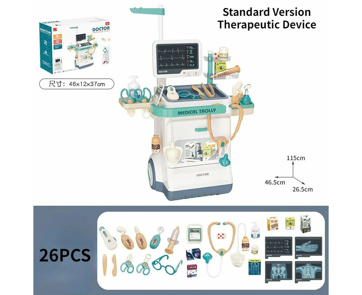 Children's Doctor Toy Set with Dentist Tools, Medical Clinic Cart, Cashier, Role-Playing Gift (26pcs)