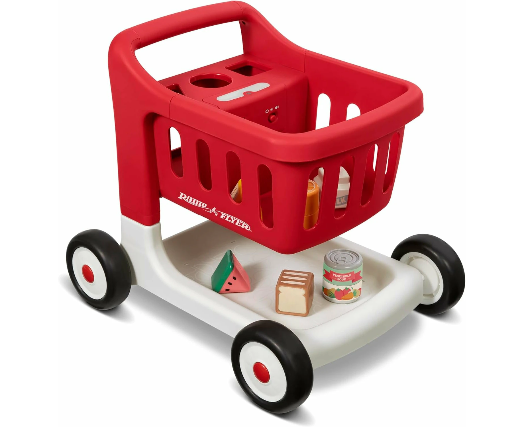 Radio Flyer Scan & Sort Shopping Cart with Lights & Sounds, Red Toy Walker for Toddlers, for 1+ Years