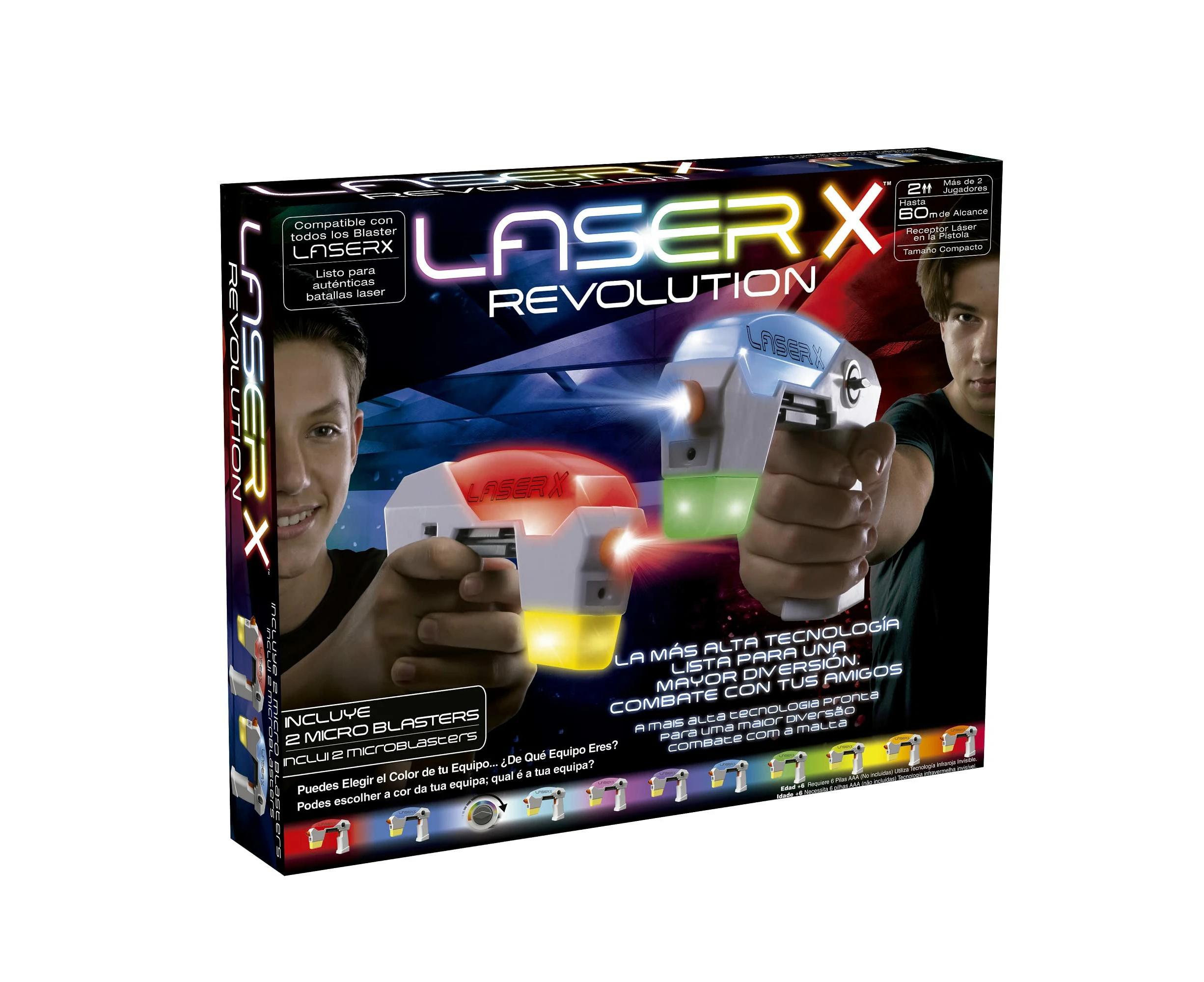 Bizak Laser X Mircro B2 Blaster, locate your opponent, reload and shoot; shoot your opponents at a distance of up to 60 meters, inside or ou - Toy Gift