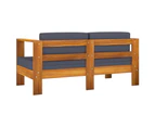 3 Piece Garden Lounge Set with Dark Grey Cushions Solid Wood