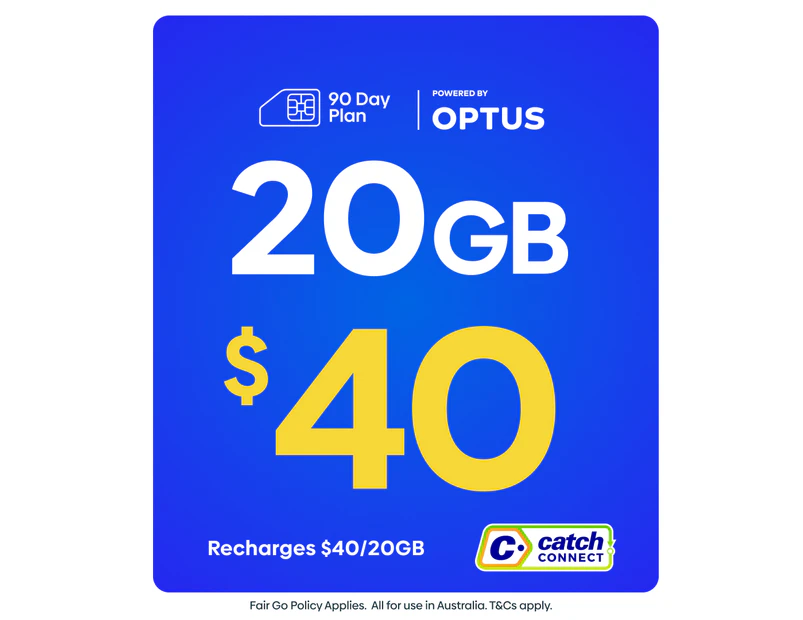 Catch Connect 90 Day Mobile Plan - 20GB