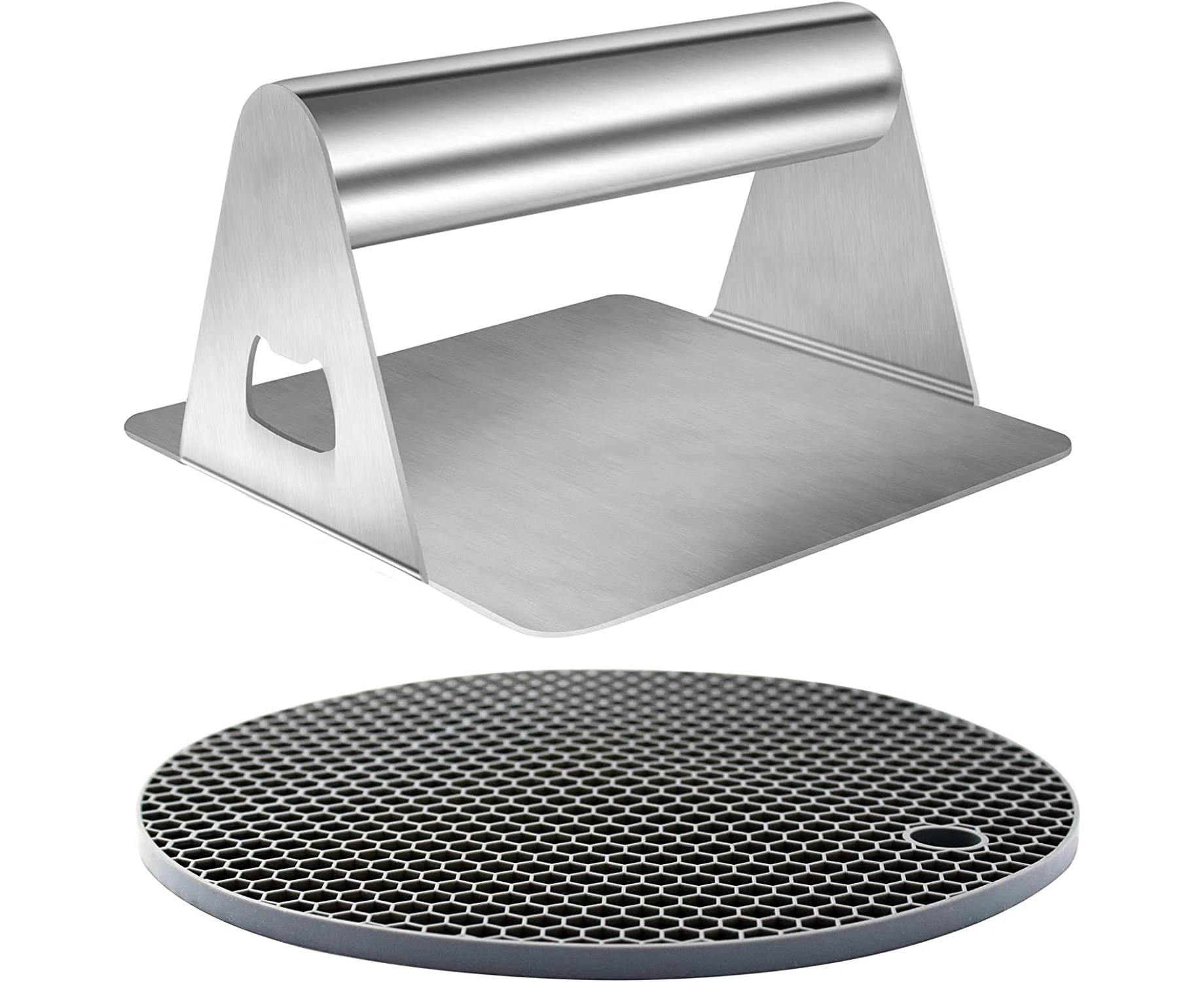 laffeya Burger Smasher, Burger Press for Griddle, Non-Stick Beef Bacon Chicken Press with Opener Botther, Perfect for Flat Top Griddle Grill Home Cooking